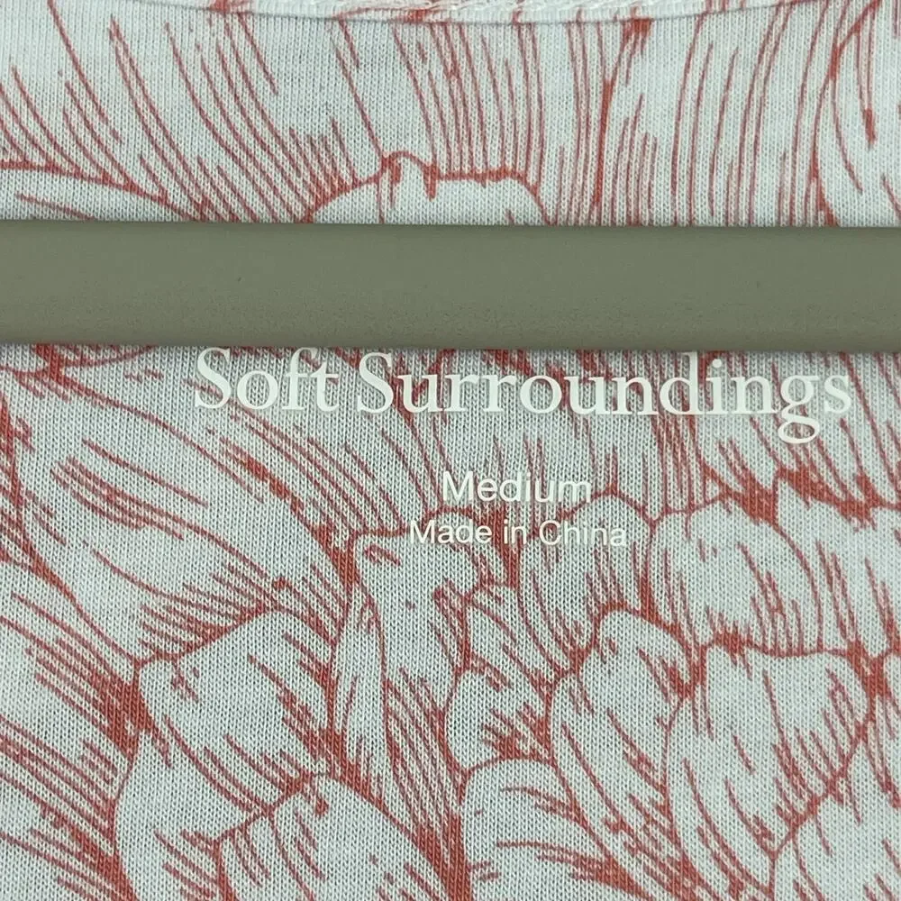 Soft Surroundings Santiago Song Dress Womens Medium Floral Tropical Resort‎ NEW
